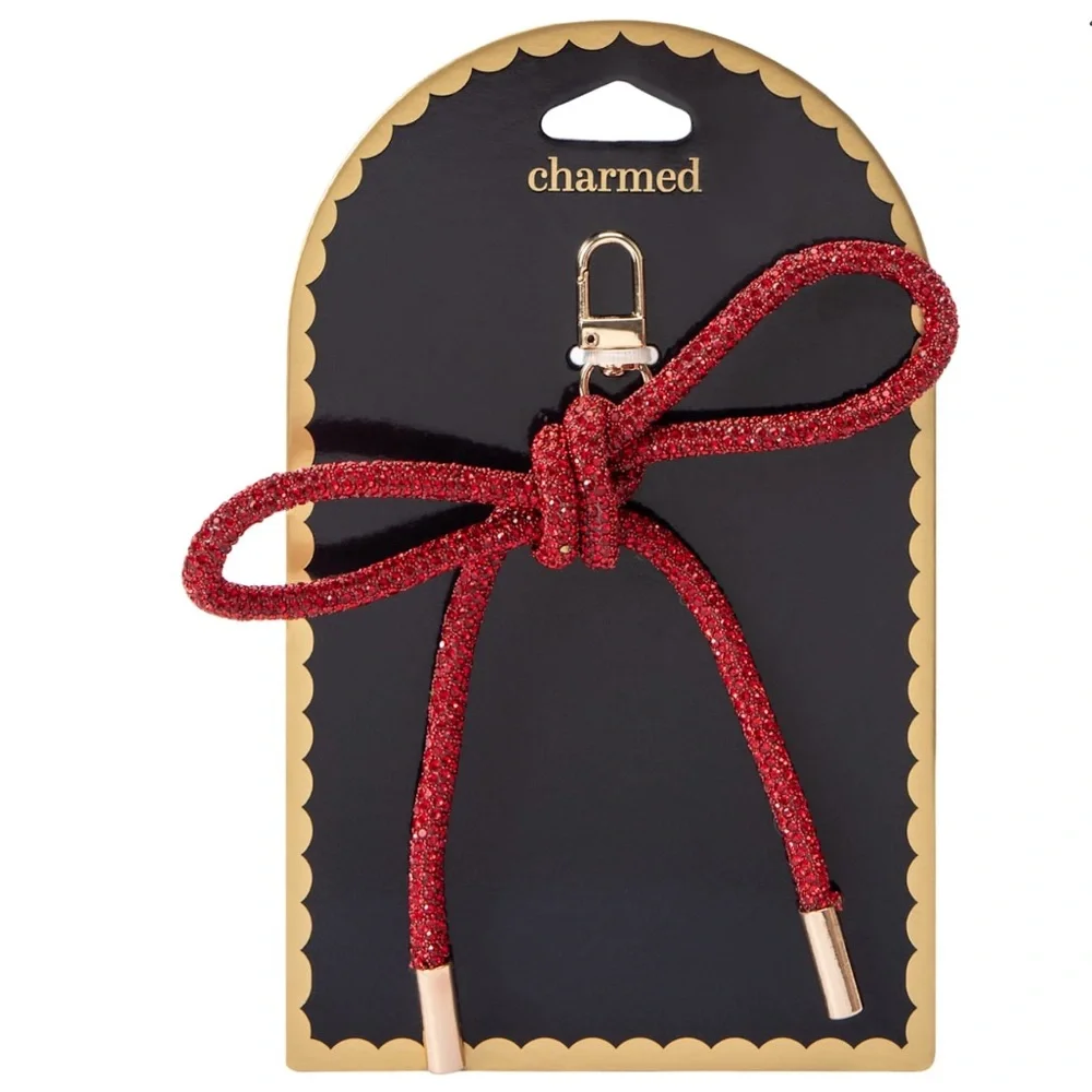 Large Rhinestone Bow Bag Charm / Keychain Accessory - Choose 1 - Picture 3 of 8